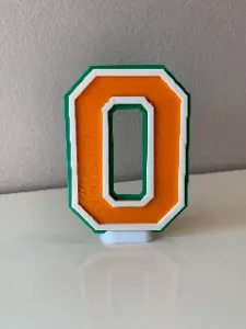 Alphabet Letter 'O' - Sport/School Colors