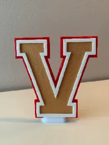 Alphabet Letter 'V' - Sport/School Colors