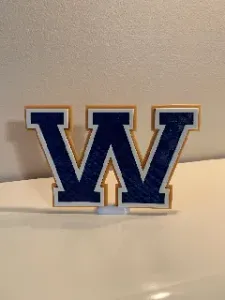 Alphabet Letter 'W' - Sport/School Colors