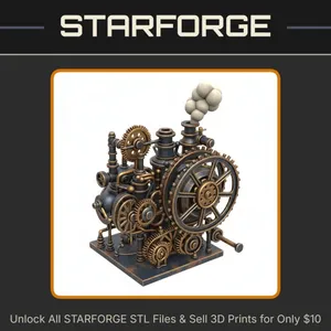 28mm Industrial Machine Gears Pipes Steam Exhaust StarForge Kits 3D Print STL File