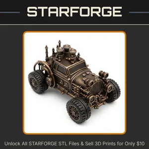 28mm Vehicle Gears Pipes Engine Vintage Wheels Retro Design StarForge Kits 3D Print STL File