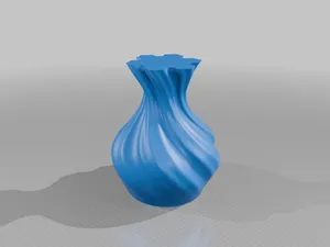 Elegant Swirl Design Planter with Ruffled Edge Vase Mode StarForge Kits 3D Print STL File