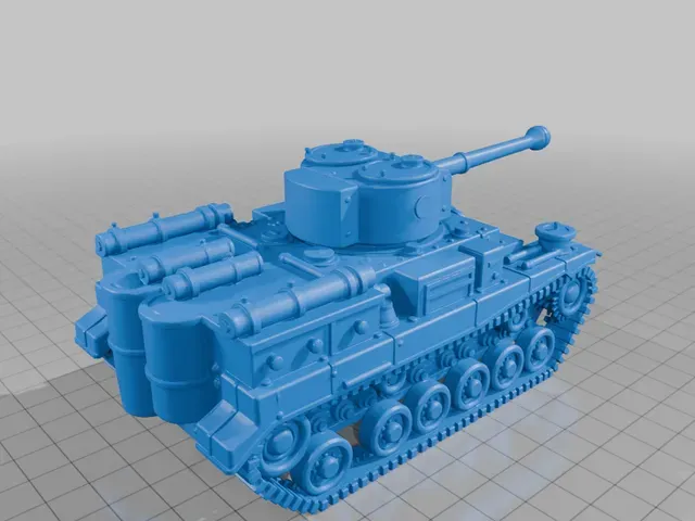 28mm WW2 German Tiger Tank Model Anime Style Detailed Tracks Turret StarForge Kits 3D Print STL File — Image 2 of 2