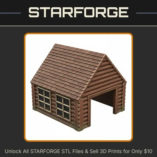 Log Cabin Wooden House Reptile Hamster Small Pet Animal Hide StarForge Kits 3D Print STL File