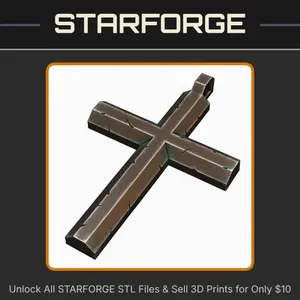 Simple Cross Pendant Necklace for Faith-Based Fashion StarForge Kits 3D Print STL File