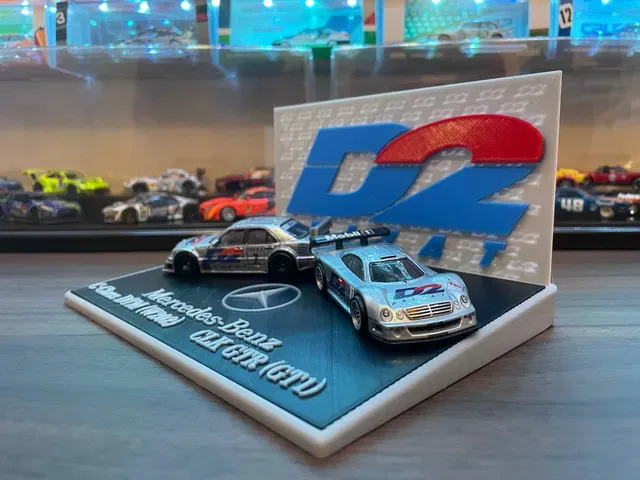 Hotwheels Mercedes C Class DTM & Mercedes CLK GTR Display Base (D2 Theme) — Image 5 of 7