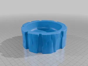 Pet Cat and Dog Rustic Wood Textured Bowl for Food or Water StarForge Kits 3D Print STL File
