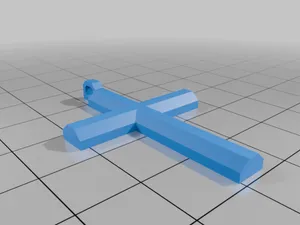 Simple Cross Pendant Necklace for Faith-Based Fashion StarForge Kits 3D Print STL File