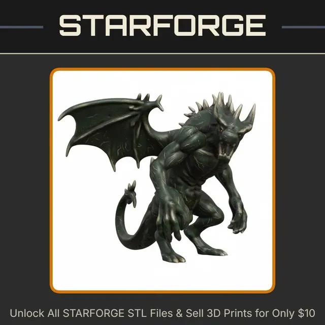 28mm DND Fantasy Mini Battle-Ready Roaring Dragon Soldier StarForge Kits 3D Print STL File — Фото 2 из 2