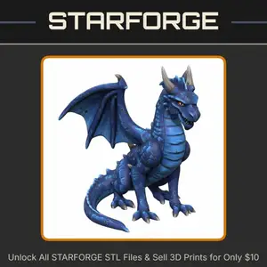 28mm DND Regal Majestic Winged Dragon Fantasy Miniature StarForge Kits 3D Print STL File