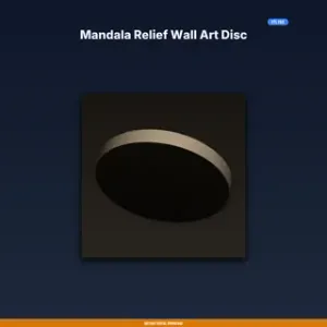 Mandala Relief Wall Art Disc - 3D Printable STL File
