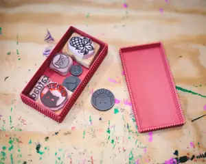 "tin" box with lid (vase mode)