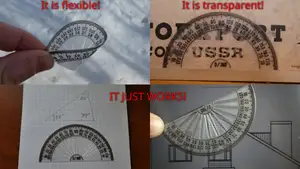 The SMALLEST protractor for drawing (transparent)