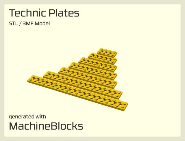 Long Technic Plates - STL Generator - LEGO compatible
