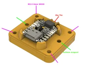 Case for Adafruit QT PY RP2040 and Seeed XIAO RP2040 (for ADXL345)