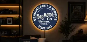 Vintage Ford Sign LED Light Box | Multi-Color 3D Printable STL