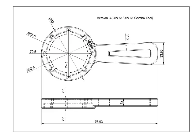 Canister Opening Wrench 1L - 60L (DIN 45 / DIN 51 / DIN 61, Ø 48 - 58 - 65 mm) — Image 6 of 7