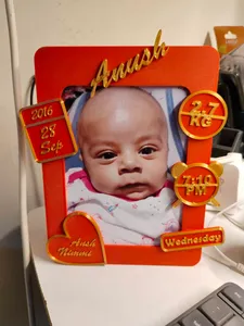 Personalized Photo Frame STL – Baby Birth Details / Couple Gift