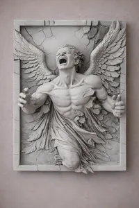 Fallen Angel Relief Sculpture
