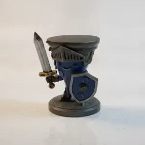 Adorable Kawaii Pizza Slice Character Wearing Full Medieval Knight Armor Figurine 3D Printable