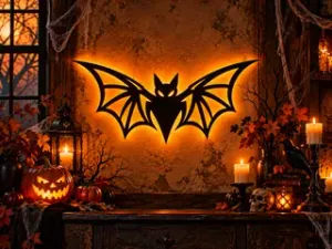 Halloween Bat Wall Art – Spooky Flying Bat Decoration