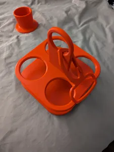 Collapsible cup holder/drink caddy with a handle
