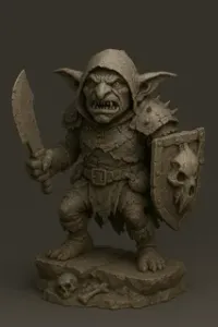 Scrog – Hooded Goblin | 32mm & 75mm Fantasy Miniature | FDM & Resin