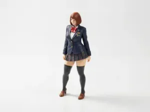 Schoolgirl Figurine Female Character 3D Printable