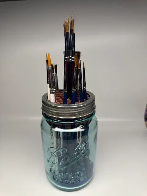 Mason Jar Honeycomb Paintbrush Holder Insert