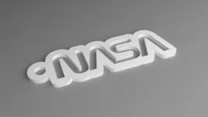 NASA Keyring - Worm Logo Contoured (Punched)