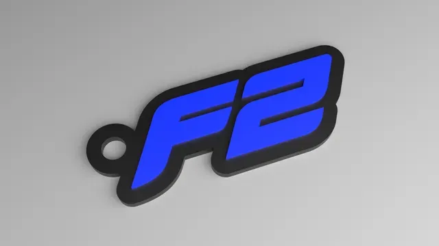 F2 Keyring - Formula 2 Logo Contoured (Raised) — Image 2 of 3