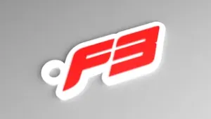 F3 Keyring - Formula 3 Logo Contoured (Raised)