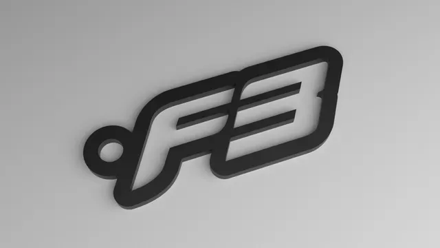 F3 Keyring - Formula 3 Logo Contoured (Punched) — Image 4 of 4