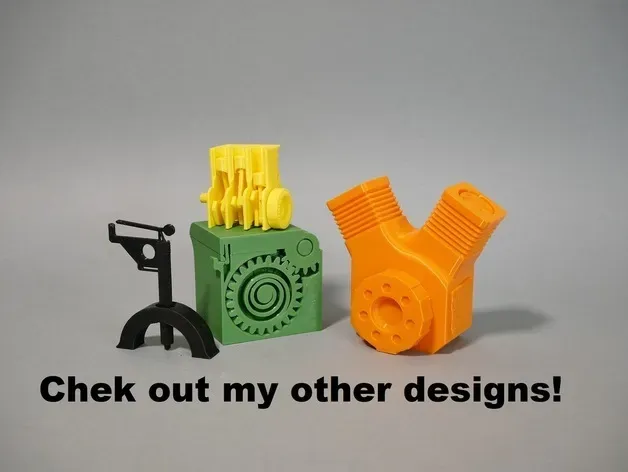 Print in Place Engine Keychain! -Easy to print! — Image 2 of 3