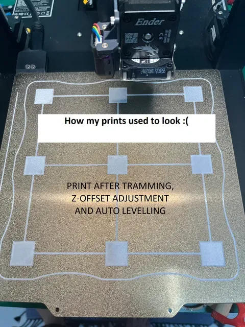 Perfect 1st layers! Ender 3 v2, Ender 3S1, Ender 3S1 Pro - 3x3 Calibration Bed Leveling Squares optimized for Professional firmware with UBL — Фото 3 из 5