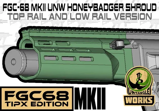 FGC-68 MKII honeybadger top rail and low rail shroud set