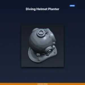 Diving Helmet Planter - 3D Printable STL File