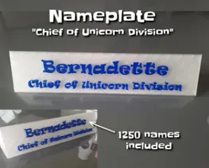 Nameplate "Chief Of Unicorn Division" (1250 names included)