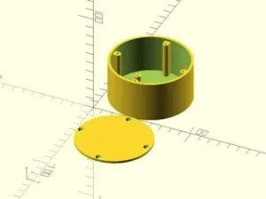 Univerzální kulatá krabička pro PCB (Universal Round BOX for PCB) - OpenSCAD parametrizable