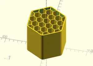 HEXA stojan na štětce (HEXA brush cup)-OpenSCAD parametrizable