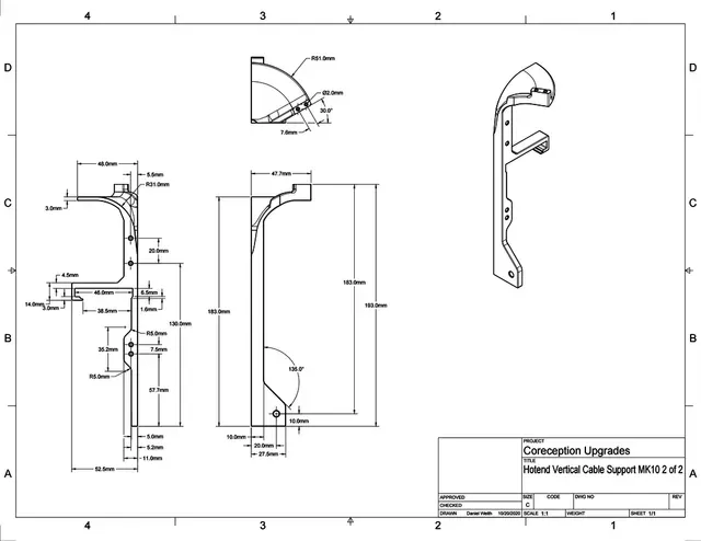 Hotend Cable Vertical Support Coreception, Elf & SapphirePro — Image 15 of 26