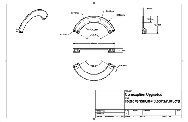 Hotend Cable Vertical Support Coreception, Elf & SapphirePro — Image 16 of 26