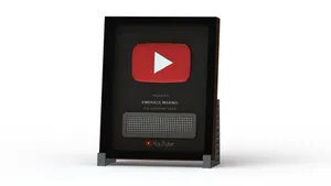 RGB YouTube Play Button Award With Live Sub/View Count