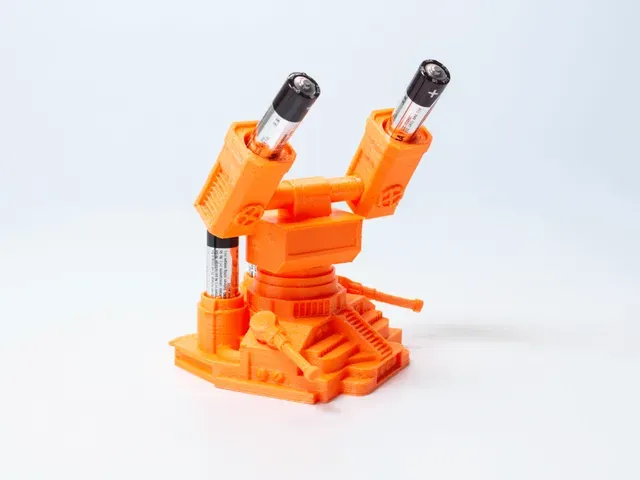Futuristic Missile Launcher Combat Turret | Battery Organizer