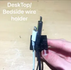Desk & Bedside Cable Holder | Lightning & USB-C Wire Organizer
