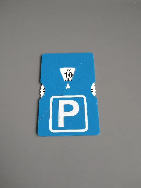 Parking disc, credit card sized. Prints without MMU