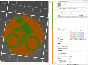 Visualize extruder motion. Logo wielrenner. Logo cyclist.