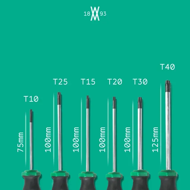 TX Screwdriver Set 6pcs Holder for Wall 058 I for screws or peg board — Фото 12 из 13