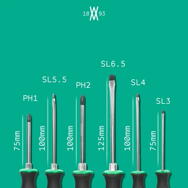 Premium Screwdriver Set 6pcs Wall Mount 060 I for screws or peg board — Фото 10 из 11