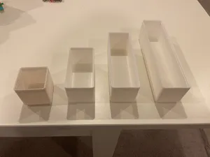 "Gridfinity Like" Container Frame and Bins that fit IKEA Alex wide Drawers
